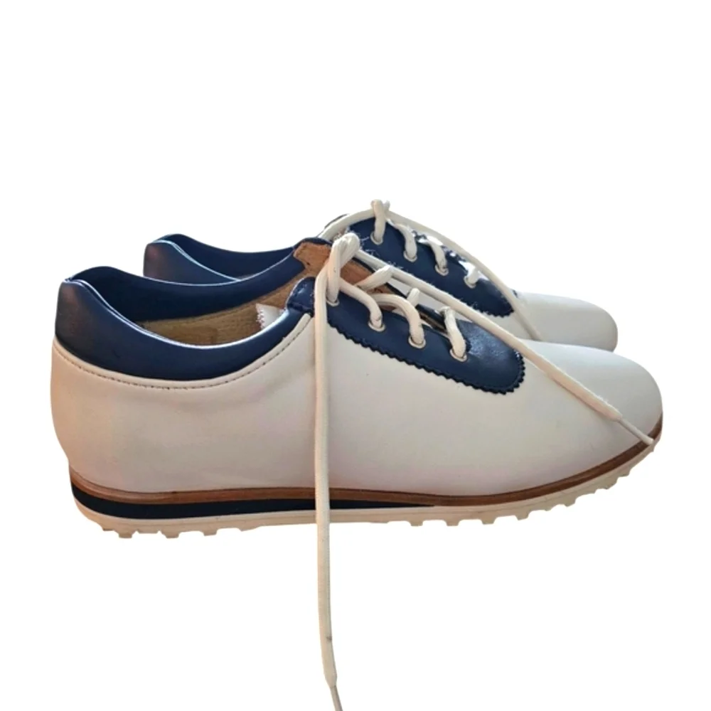 Cielo White and Navy Athletic Sneakers